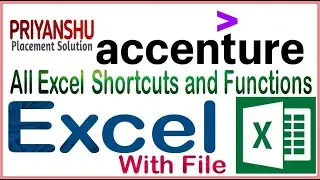 Accenture Excel Questions | Accenture MS Office Questions | Accenture Excel Functions Shortcuts