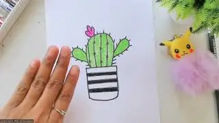 Easy Cactus Drawing Tutorial with Oil Pastels | Step-by-Step Guide