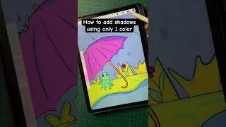 How to add shadows to drawing using only 1 color #procreatetips #procreateforbeginners