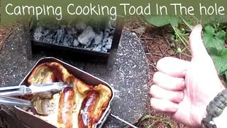 Camping cooking British Army mess tin toad in the hole