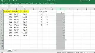 EXCEL: Example and Usage of the function ISODD AND ISEVEN in excel