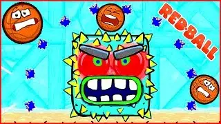 НОВЫЙ БОСС Новый Красный шарик Red Ball Подземные ходы - Мультик-игра про красный шарик 4-10
