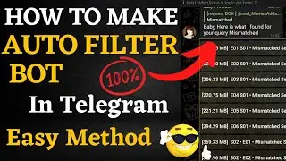 How To Make Auto Filter Bot With Mobile 🔥 In Hindi 2022 | Advance Auto-filter BOT 