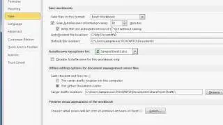 Save AutoRecover Information Automatically - Excel 2010