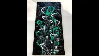 (130) How To String Pull Over a Flip Cup Pour With Acrylic Paint
