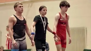 U17 Artjoms Prilipko (LAT) vs Artjoms Cvetkovs (LAT) 57kg. Freestyle boys wrestling tournament.