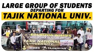 Large Group of Students Departing for Tajik National University, Tajikistan