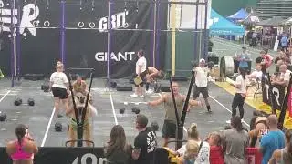 monster games 2024 crossfit Stacie and wade ski/devil clean/ rope climb.