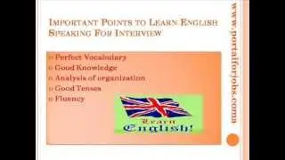 Learn English Speaking For Interview - Questions and Videos Tutorial
