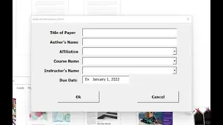 Pt 3: Using a form, bookmarks, and VBA in MS Word to fill a document.