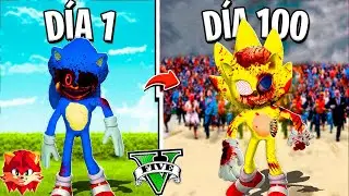 I SURVIVED 100 DAYS as a ZOMBIE SONIC.EXE THE MOVIE in GTA 5!! (Sonic Movie mod)