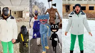 Сиреноголовый Мороженщик Игра в кальмара Мультяшный кот | Siren Head Squid Game Doll Cartoon Cat