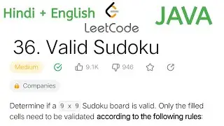 36.Valid Sudoku #leetcode | Easy solution using java | #leetcodequestions #java #interviewquestions