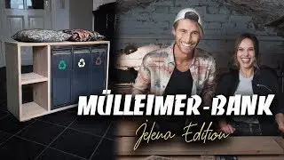 DIY TRASH CAN WITH JELENA - great seating in the kitchen | EASY ALEX