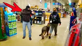 A man attacks a woman in a store. What the dog did is unimaginable!