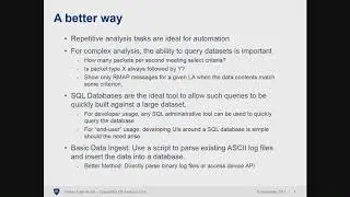 Day 2 - MySQL DB to aid SpaceWire Analysis for Debugging - Dave Edell