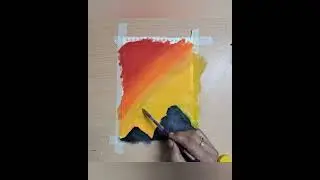 sunrise scenery  easy painting/  creative art