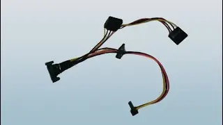 DiY 15Pin SATA male to 2 4pin molex and 2 15pin sata female hdd power adapter From Scrap pc parts