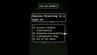 Session Hijacking is a type of? Can you answer? #shorts #hacker  #cybersecurity #quiz #coding