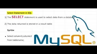 Select Command/Statement in SQL | | Basics of SQL | Learn To Code