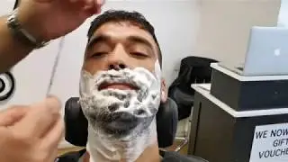 straight razor wet shaving long beard and hot towel massage from barber turko