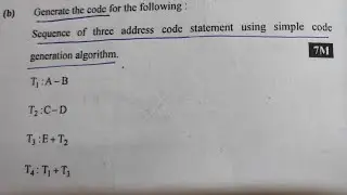 Simple code generation algorithm numerical