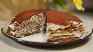 Блинный торт с маскарпоне и шоколадом