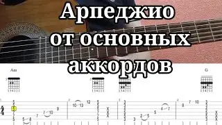0.1. Обыгрывание. Арпеджио от 6-й и 5-й струны для самых ходовых аккордов УРОК. табы в описании