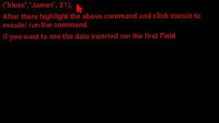 Video to insert data in a table created in database