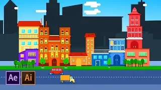 How to Animate A Cartoon City | After Effects Tutorial | AtiK MaHmuD