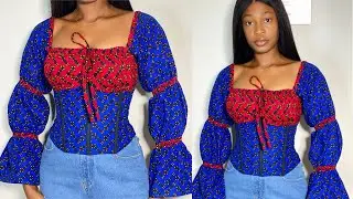 How To Sew a Milkmaid Underbust Corset Blouse with Stylish Puff Sleeves.