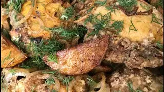 «ЖАРЕННЫЙ КАРТОФЕЛЬ С ФИЛЕ КУРИНЫХ БЕДЕР» Полноценное вкусное блюдо, на обед или ужин.
