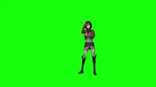 Mikasa Ackerman Dancing Wave Combo - Green Screen