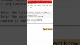 How to find maximum value in python || python tutorial || #viral #shorts #python #tech