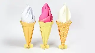 Origami Ice Cream Cone Tutorial - Paper Kawaii