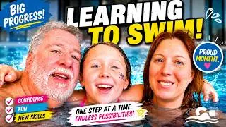 Teaching our daughter to swim!