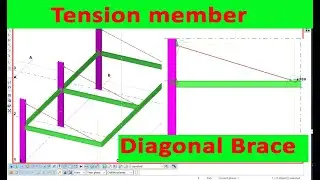 how to connect tension member or diagonal brace in tekla | Bangla