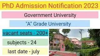PhD Admission Notification 2023/ new notification/cu 