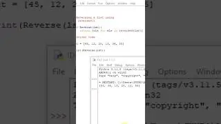 python program on Reversing a list using reversed. 