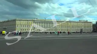 The General staff on Palace square. Saint-Petersburg. 4K.