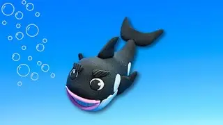 ✅️МОРСКИЕ ОБИТАТЕЛИ. 🌟ЛЕПИМ КАСАТКУ УЛЫБАШКУ из воздушного пластилина. 🦈