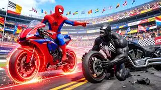 SPIDERMAN Wins The Magic Legendary Motorcycle Racing Championship – Epic Racing Challenge