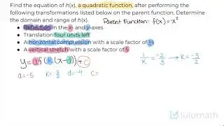Transformations of Graphs From Descriptions Part II | Functions | Lulumath