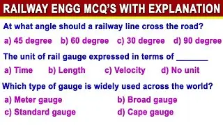 Railway Engineering mcq, railway mcq, civil engineering mcq, mcq on railway engineering, civil mcq's