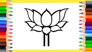 lotus drawing for kids/lotus drawing painting/ Lotus drawing