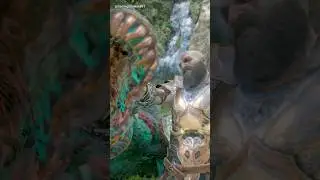 Kratos & Freya vs Dreki! 🐊⛏️🏹 #shorts #godofwarragnarok #godofwar