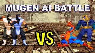 Sub Zero v Scorpion and Spiderman v Deadpool - Mugen Ai Battle