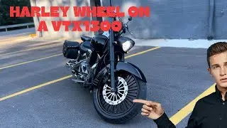 How to put a Harley Davidson wheel on a Honda VTX 1300