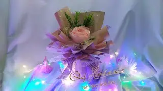 Ribbon Flowers || How To Make And Wrapping Flower Bouquet | Qq. Handmade