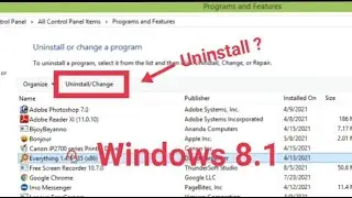 How to uninstall any software on windows 8.1|| para SAMSUNG A3,A5,A6,A7,J2,J5,J7,S5,S6,S7,S9,A10,A20